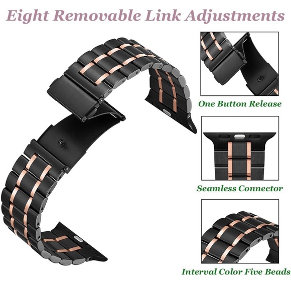New! Bestig Watch Band Compatible for Apple, Stainless Steel Metal - Picture 3 of 9